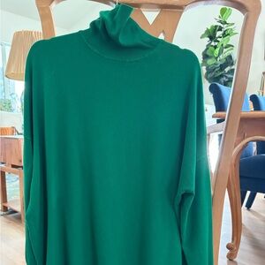Green Turtleneck Tunic Sweater